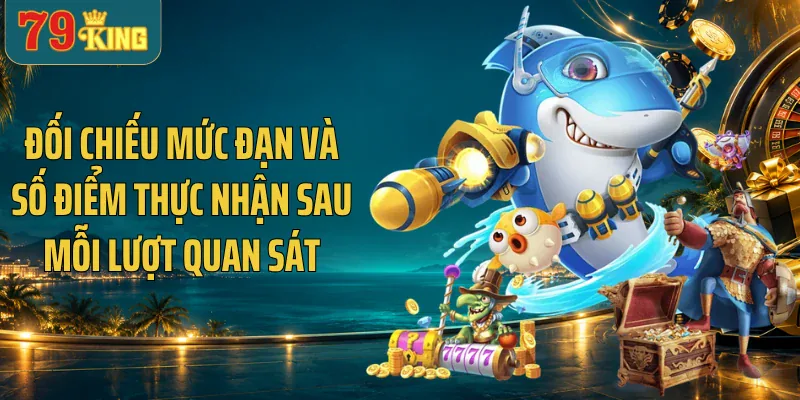 Đối chiếu mức đạn và số điểm thực nhận sau mỗi lượt quan sát