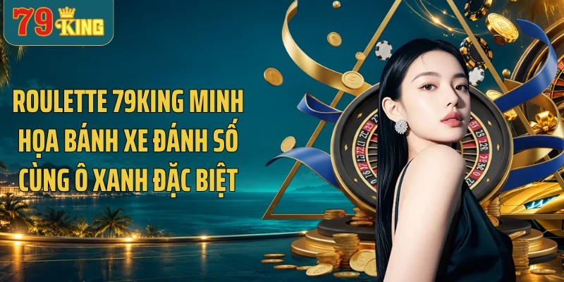 Roulette 79KING minh họa bánh xe đánh số cùng ô xanh đặc biệt